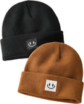 FURTALK Baby Beanie Cute Toddler Winter Hat Knit Boys Girls Warm 2 Pack Kids Embroidered Beanies Cap for 0-8 Years