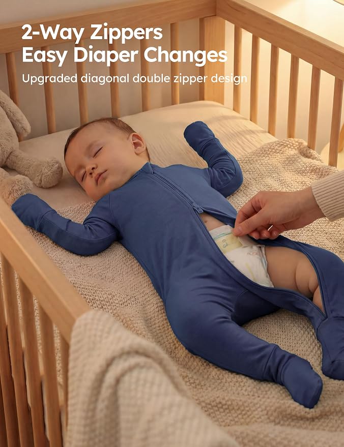 Yoofoss Viscose From Bamboo Baby Pajamas Footless & Footed baby Sleepers - Image 4