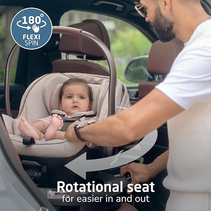 Maxi-Cosi Peri™ 180 Rotating Infant Car Seat, Baby Car Seat Rotating Carseat, Swivel Car Seat, Onyx Wonder