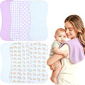 Baby Burp Cloths 8-Pack, Waterproof Burping Cloths, 4-Layer Super Absorbent & by Benoxine
