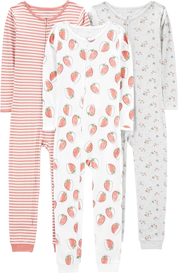 Simple Joys by Carter's Babys' 3 pack Snug Fit Footless Cotton Pajamas by SimpleJoysbyCarters