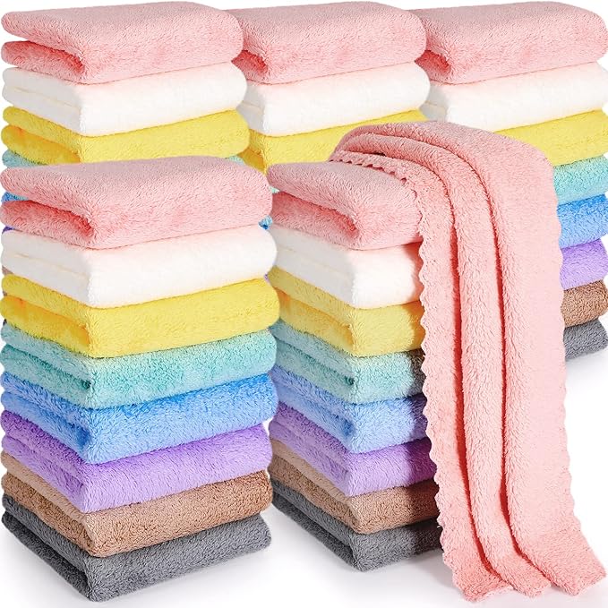 Mixweer 40 Pack Baby Burp Cloths Bulk 20x10 Inch Absorbent Muslin Burp Cloths by Mixweer