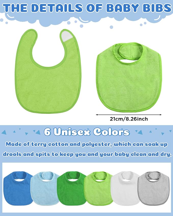 JaGely 30 Pack Baby Muslin Bandana Bibs Multicolor Solid Unisex Waterproof - Image 2
