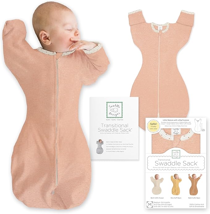 SwaddleDesigns Transitional Swaddle Sack, Arms Up Half-Length Sleeve & Mitten by SwaddleDesigns