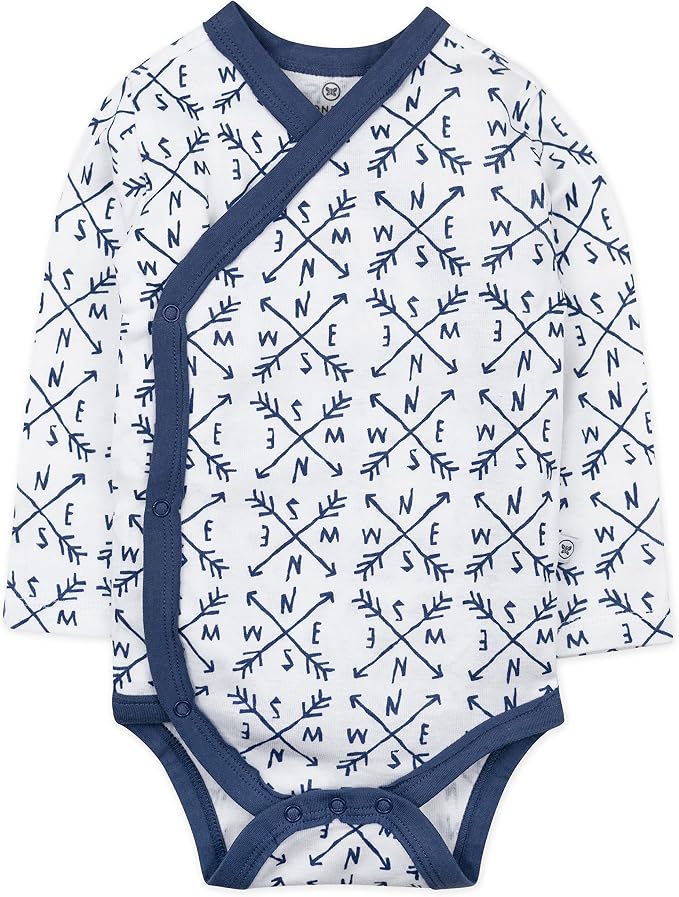 HonestBaby Baby 3-pack Long Sleeve Side-snap Kimono Bodysuits Organic Cotton - Image 2