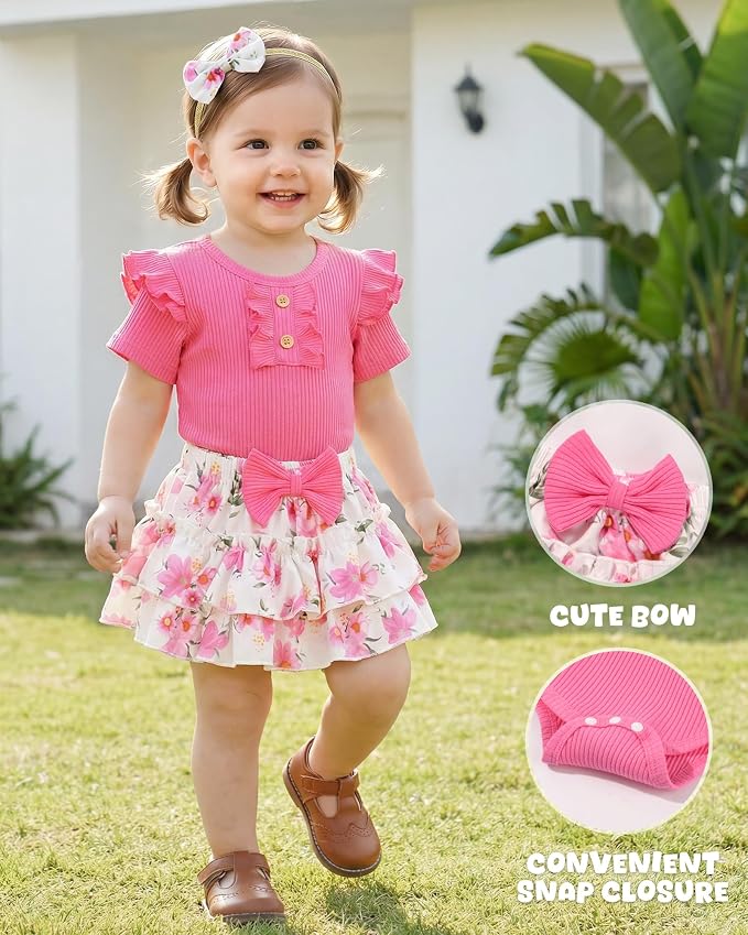 HONGTEYA Baby Girl Clothes Set Newborn Infant Summer Outfits - Image 2