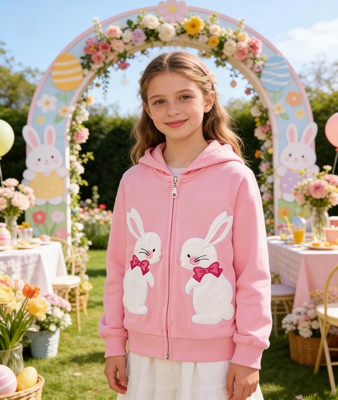 Baby Girl Zip-up Jacket Rainbow Unicorn Cotton Hoodie Sweatshirt Toddler Fall - Image 4