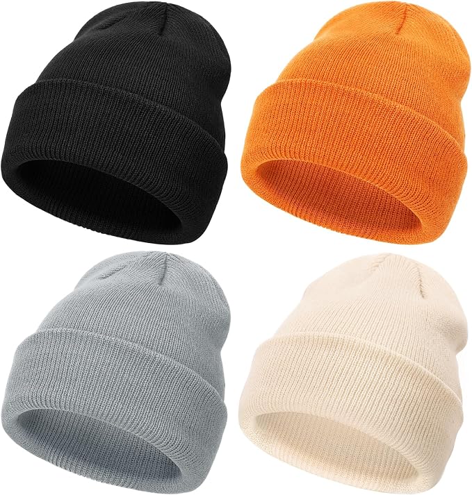 DRESHOW BQUBO 3 Pack Baby Beanies Toddler Kids Winter Hats Soft Knit Hat by DRESHOW
