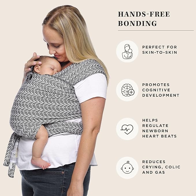 Moby Baby Wrap Carrier Evolution by Petunia Pickle Bottom for Newborns to Toddlers (8-33lbs), Infant Sling Carrier, Hands Free Design, Adjustable for All Body Types (Starry Nights of Salvador)