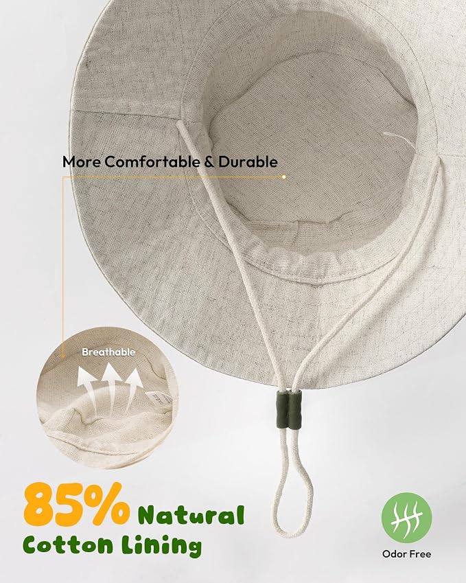 Baby Sun Hat for Toddler Kids Bamboo Rayon Bucket Hat Summer Beach Sun - Image 4