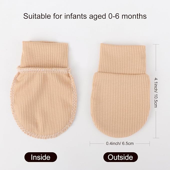 BQUBO 6 Pairs Newborn Baby Boys Girls Mittens 0-6 Months Unisex-Baby Infant - Image 6