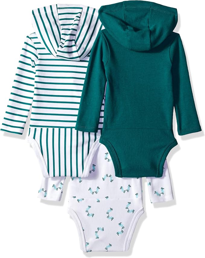 Hanes Baby Long Sleeve Bodysuit, Ultimate Bodysuit Hoodie Boys & Girls - Image 2