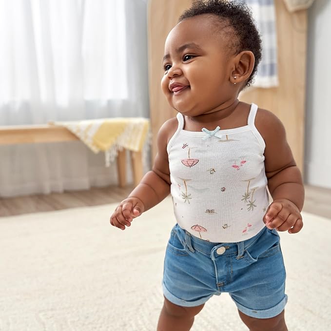 Gerber Baby Girls Multi-Pack Sleeveless Onesies Bodysuit - Image 5