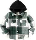YOUNGER STAR Toddler Kids Boys Girls Flannel Hooded Plaid Shirt Button Baby Red by YOUNGER+STAR