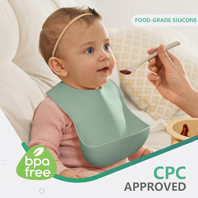 Cuddle Campus Set of 3 Silicone Bibs - Image 2