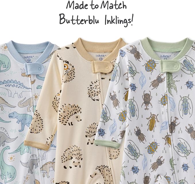 Butterblu Scout Sleep & Play 100% Organic Cotton Footed Zip Front PJs | GOTS - Image 8