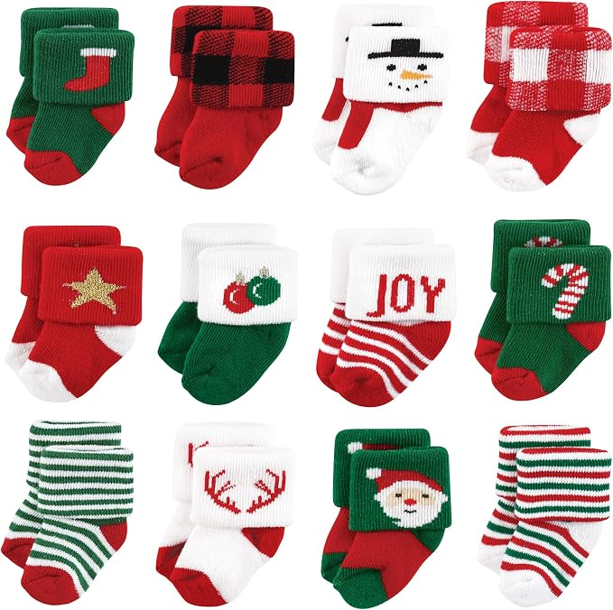 Hudson Baby Basics Unisex Baby Cozy Terry Baby Sock 12-Pack by HudsonBaby