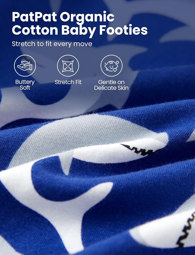 PATPAT Organic Cotton Baby Footie Pajamas - Image 4