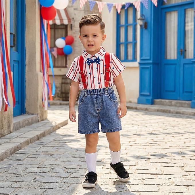 PUHHAPIEY Baby Boy Gentleman Wedding Outfit Dress Romper Suspender Pants | 0 3 - Image 4