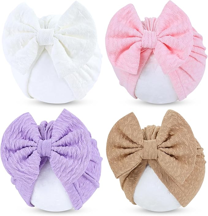 Cinaci 4 Pieces Baby Girls Turban Hats by Cinaci