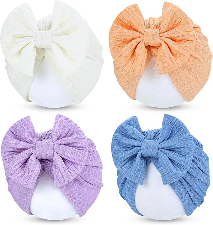 Cinaci 4 Pieces Baby Girls Turban Hats by Cinaci