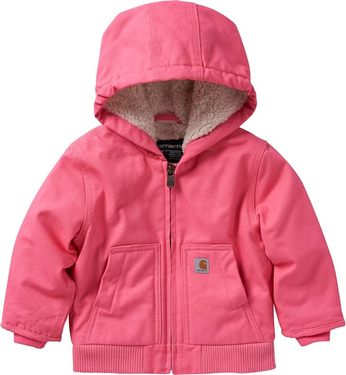 Carhartt Baby Girls Zip-Up Jacket | Polyester Blend | Fuzzy Polyester Body And by Carhartt