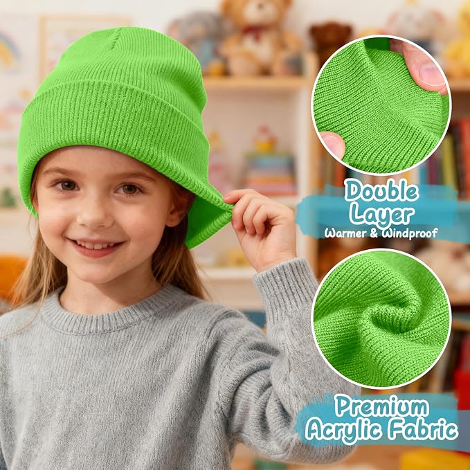 ZOORON Toddler Beanie Baby Kids Beanies Warm Winter Hat Knit Skull Cap - Image 3