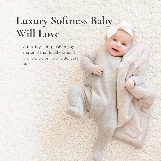 Saranoni Security Blanket Soft Baby Blanket Lush Luxury Feather Gray 15x20 | - Image 3