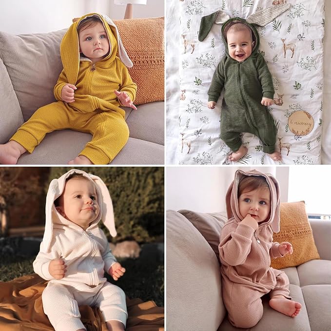 Simplee kids Baby Bunny Outfits Romper, Zipper Up - Image 7
