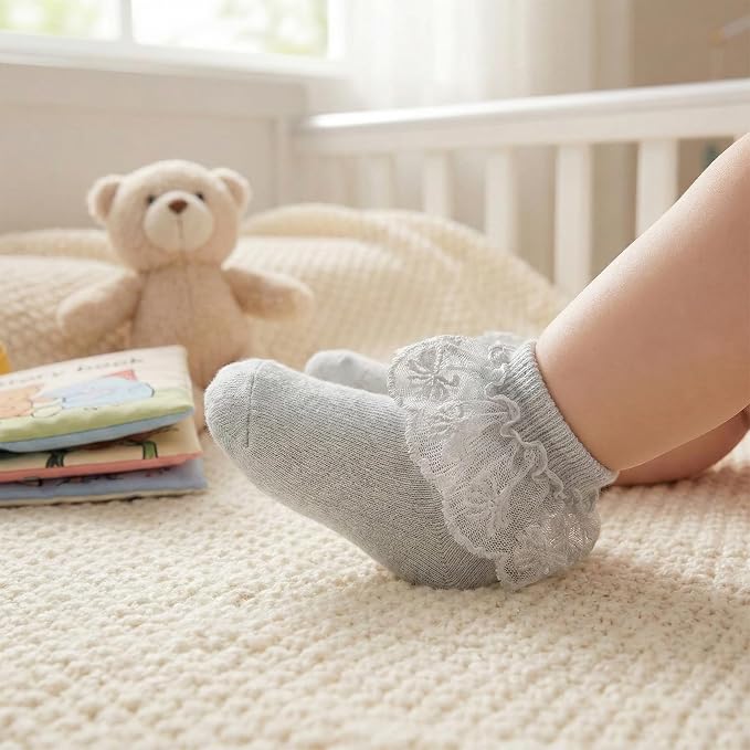6 Pairs Baby Girls Socks - Image 2
