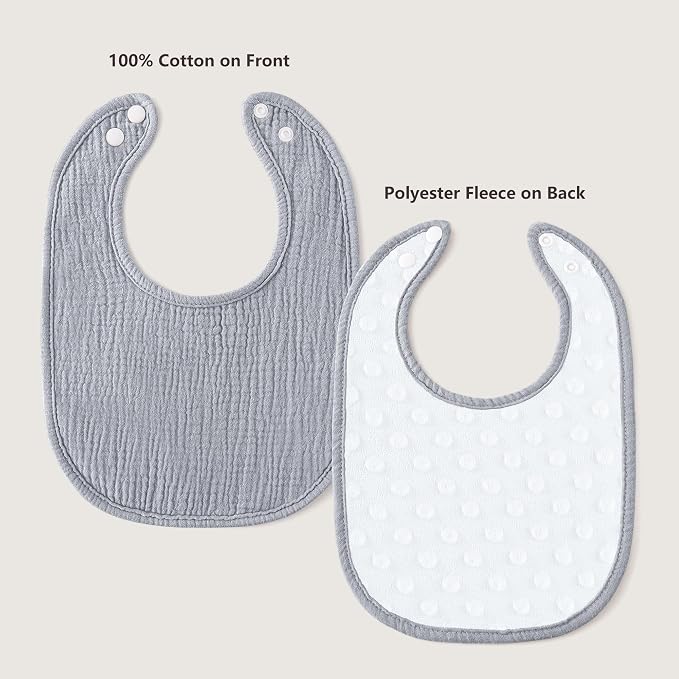 Susurration Muslin Baby Drool Bibs 6Pack Soft Square Adjustable Baby Bandana - Image 2