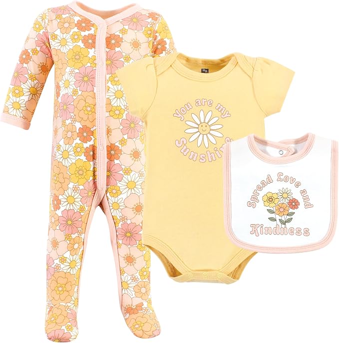 Hudson Baby Unisex Cotton Sleep and Play, Bodysuit and Bandana Bib Set by HudsonBaby