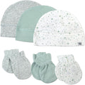 HonestBaby Baby 100% Organic Cotton Multipack Cap Hats and No Scratch Mitts by HonestBaby