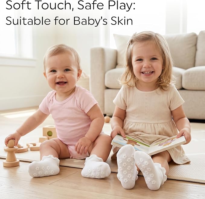 Organic Cotton Blend Ruffle Toddler Socks 6M-12M-2t-3t-4t-5t Gift - Image 5