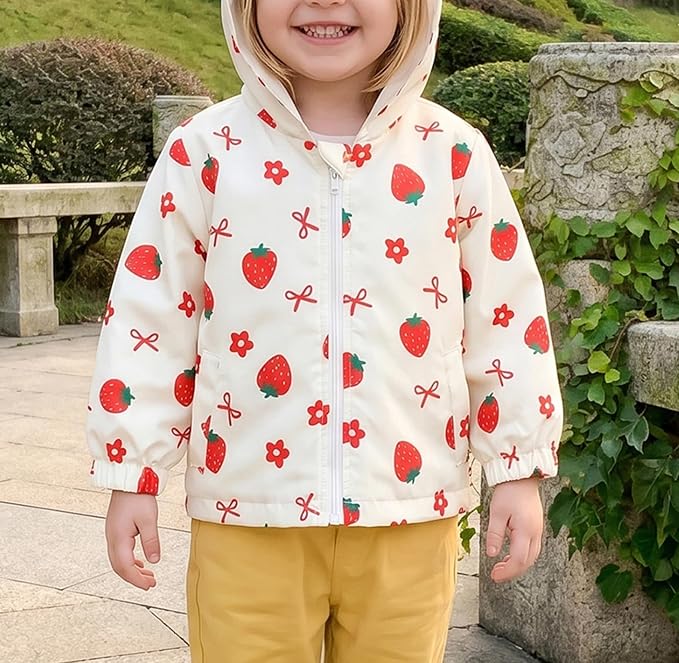 Toddler Baby Girl Windbreaker Jacket Zip Up Hoodie Long Sleeve Sweatshirt - Image 3