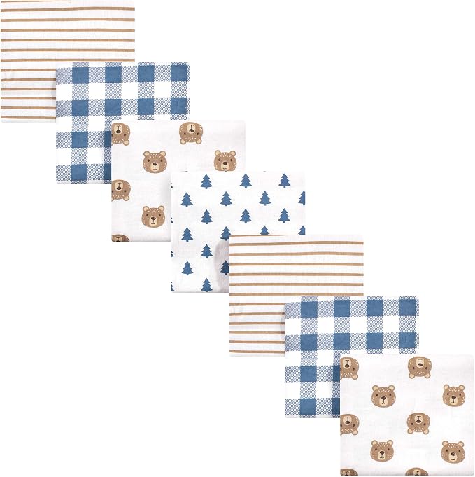 Hudson Baby Unisex Baby Cotton Flannel Receiving Blankets Bundle, Little Bear by HudsonBaby
