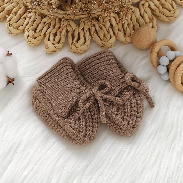 Baby Booties Newborn Boys Girls First Walkers Knit Infant Sock Shoes - Image 5
