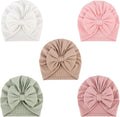 DRESHOW BQUBO 5 Pieces Newborn Baby Turban Hats Bow Baby Infant Beanie by DRESHOW