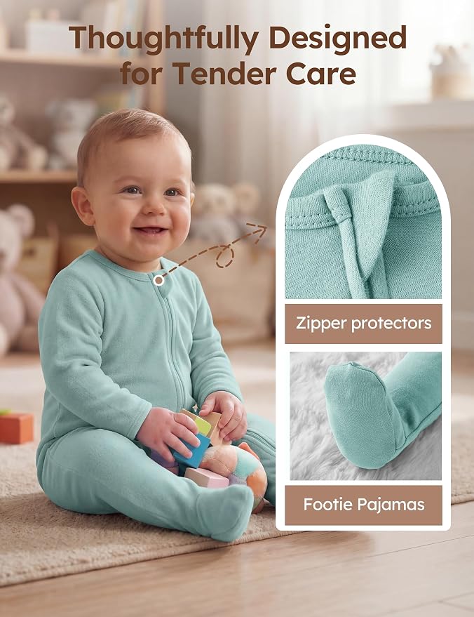 Unnivoll Baby Sleepers 100% Cotton Baby Pajamas Baby Boys Girls Clothes | - Image 4