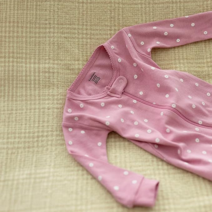 Gerber Baby Girls 4-pack Footed Pajamas - Image 3