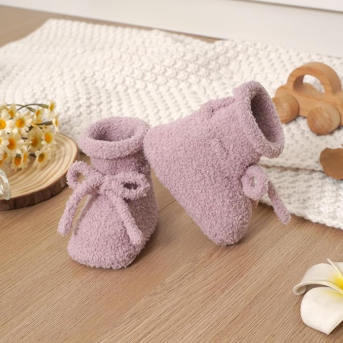LAWKUL Cotton Baby Booties Newborn Fleece Shoes Sock - Image 7
