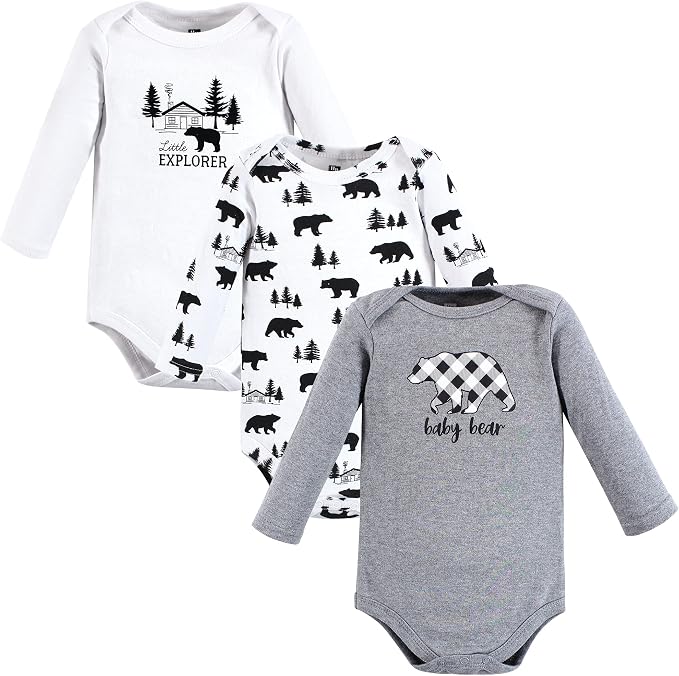 Hudson Baby Baby Girls' Cotton Long-sleeve Bodysuits 3-pack by HudsonBaby