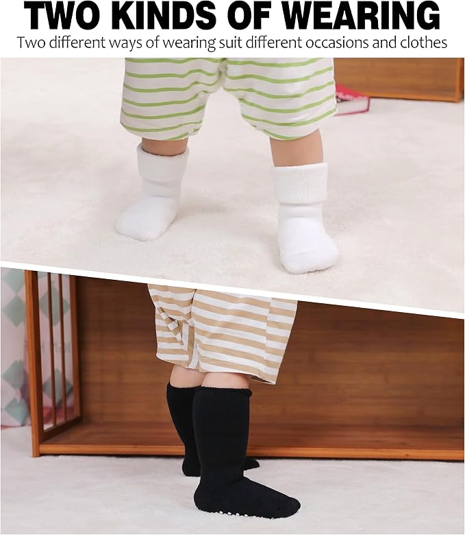 SDBING Baby Boys Girls Grips Socks Infant Toddlers Kids Non Slip Warm Thick - Image 5