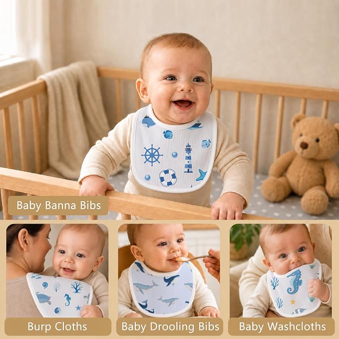 Baby Bibs for Baby Boys Girls 6-Pack - Image 4