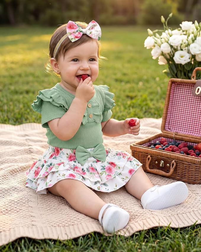 HONGTEYA Baby Girl Clothes Set Newborn Infant Summer Outfits - Image 3