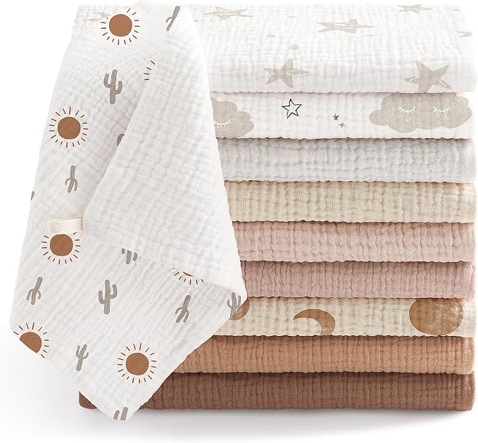 Bearmoss Muslin Burp Cloths 100% Cotton Cloths Baby Burp Cloths Muslin by Bearmoss