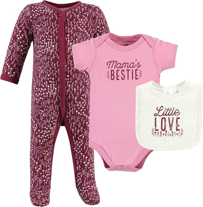 Hudson Baby Unisex Cotton Sleep and Play, Bodysuit and Bandana Bib Set by HudsonBaby