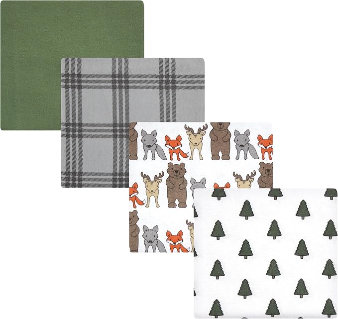 Luvable Friends Little Treasure Flannel Receiving Blankets 4pk by Luvable+Friends