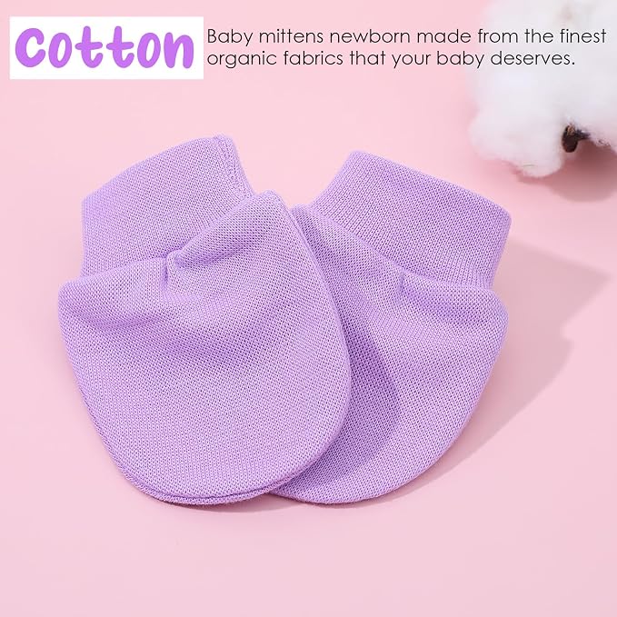 8 Pairs Newborn Infant Toddler Mittens, Elastic Cotton No Scratch Newborn Baby - Image 3