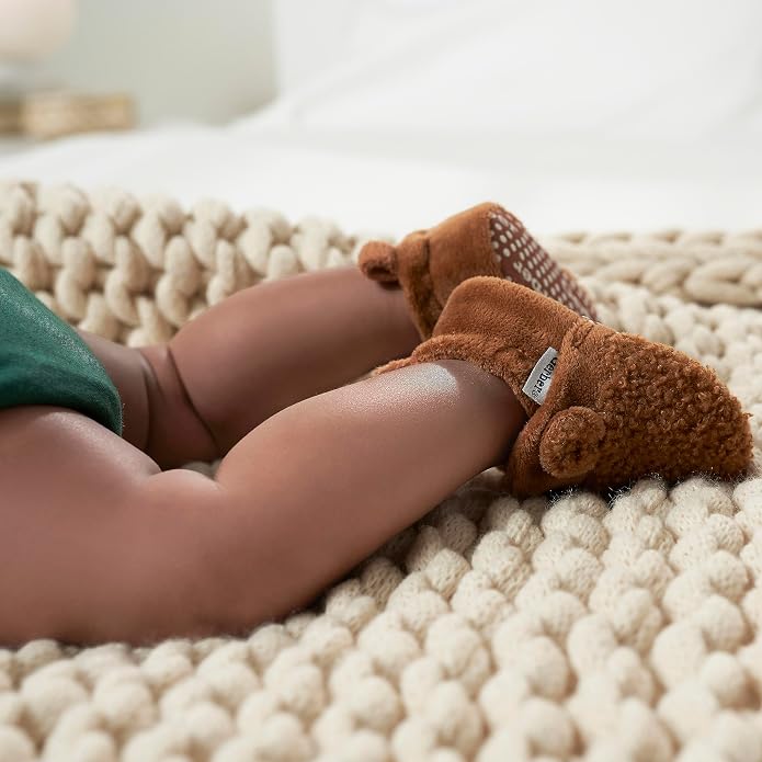 Gerber Baby Girls Fleece Lined Non Skid Soft Slipper Booties - Image 5